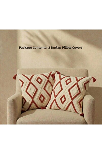 Shopyteks Комплект декоративни калъфи за възглавници с етнически мотиви и бро...