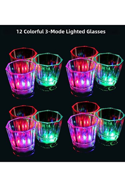 İN3DEX طقم أكواب ترفيهية بإضاءة LED 12 قطعة