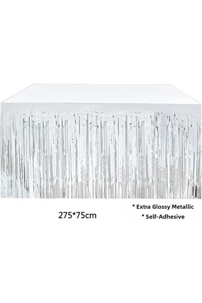 OEM Silver Metallized Table Skirt 275X75 cm – Self Adhesive