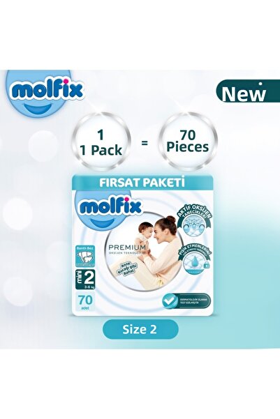AKN Premium Baby Diapers Opportunity Package 2 Sizes 3-6 kg 70 Pieces