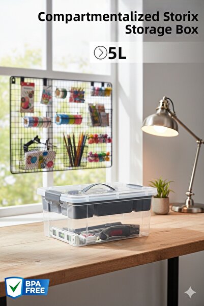 NY HOME 5 Liters. Storage Box with Compartments, Multi-Purpose Storage Box - ...