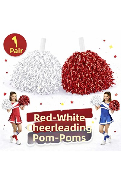 CT STONES 1 pereche (2 bucăți) de pompoane de culoare roșu-alb, pentru specta...