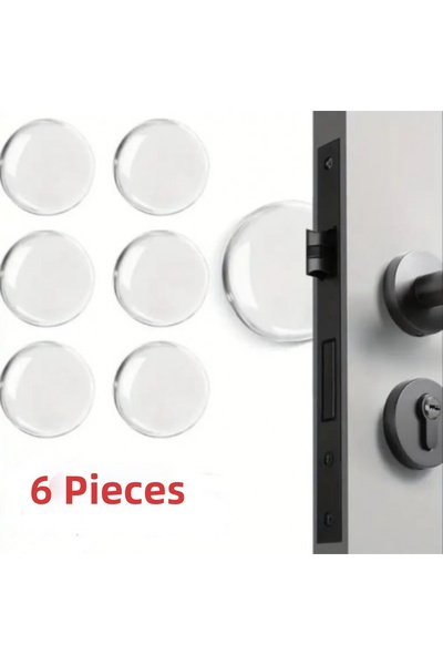 YerliÇöpPoşeti Clear Silicone Furniture and Door Stopper Impact Pad Set of 6