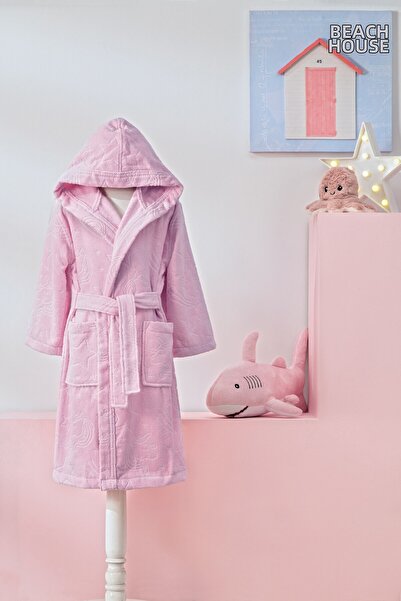 Özdilek رداء حمام مخملي بغطاء للرأس للفتيات من يونيكورن للأطفال من عمر 3/4 سنوات