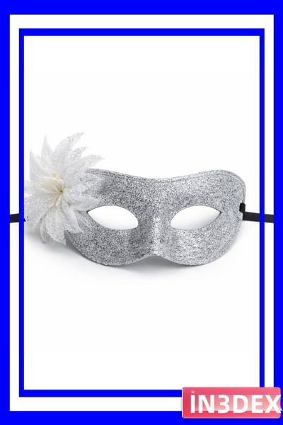 İN3DEX Sparkling Feathered Ball Mask with String Tying System