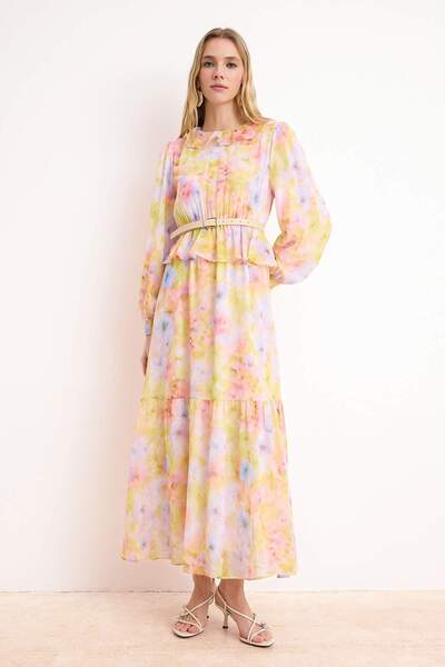 Trendyol Modest Pink Unlined Woven Hijab Dress Tctss26Eb00048