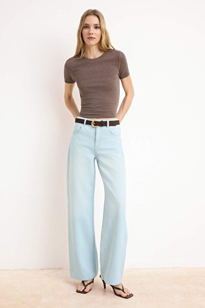 Trendyol Collection Μπλε DOLPHIN Τζιν με κανονική μέση γραμμή, 100% βαμβάκι, ...