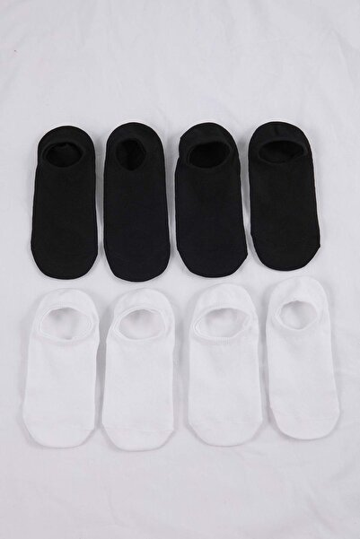 Trendyol Collection Black-White 8-Piece Plain Jacquard Knitted Socks Thmss26C...