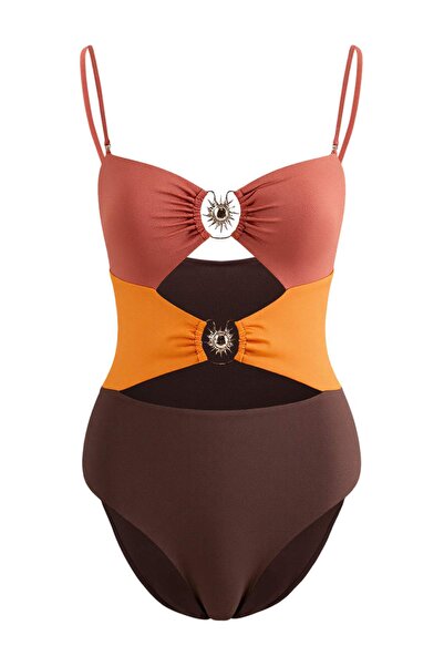 Trendyol Collection Цветен блок без презрамки, покрит, с аксесоари, стандарте...