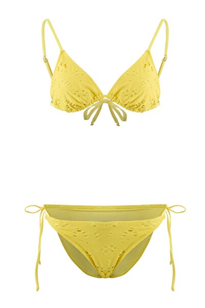 Trendyol Collection Set bikini cu talie normală, cu șireturi triunghiulare și...