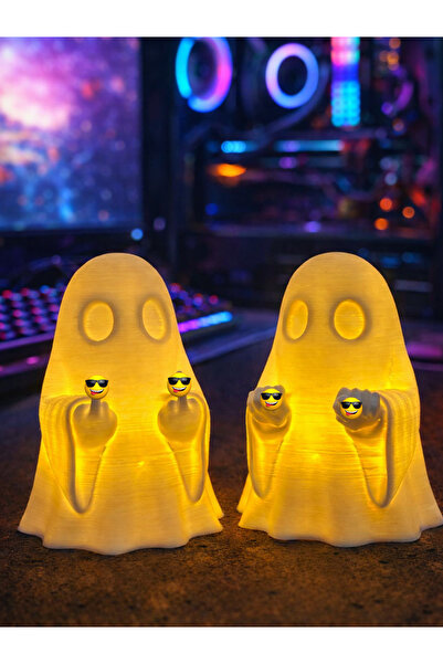 Root Made 2'li Hayalet Set El Hareketi Yapan Hayalet Figürü Tealight Mumluk G...