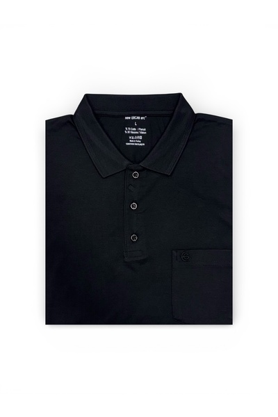 ercan triko Ανδρικό κοντομάνικο μπλουζάκι Polo με λαιμόκοψη μαύρο χρώμα 2141