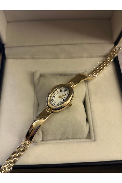QUARTZ Oval Kasa Vintage Saat Hediye Kutusunda