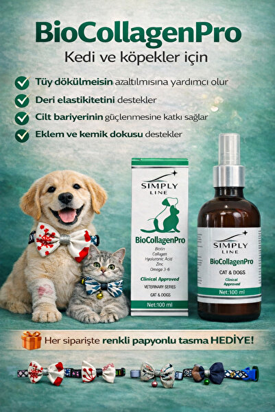 simply line BioCollagenPro Kedi & Köpek İçin Biotin, Kolajen, Hyaluronik Asit...