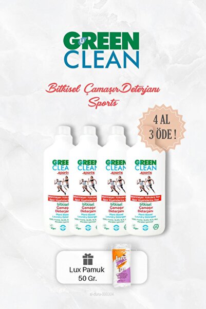 Green Clean 4 AL 3 ÖDE Bitkisel Çamaşır Deterjanı Sports 1000 ml