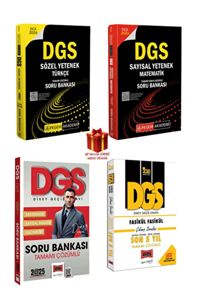 Pegem Akademi Yayıncılık 2026 DGS Türkçe Sözel Mantık-Matematik Sayısal Mantı...