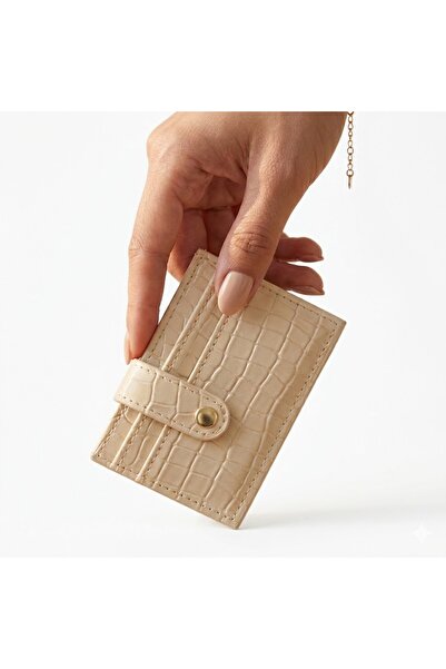 PurpleART Γυναικεία θήκη για κάρτες με κούμπωμα με γυαλιστερό σχέδιο κροκόδει...