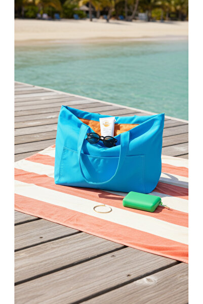 Simfa Premium Women's Colorful Lined Beach Bag / Shoulder Bag / Casual Bag (4...