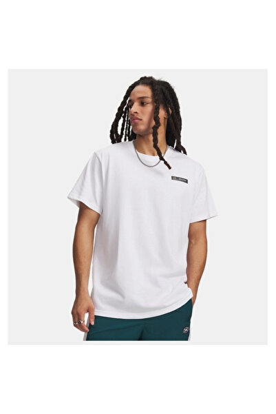 Under Armour Men's Crew Neck Loose Fit White T-Shirt -1382831-100 UA HW ARMOU...