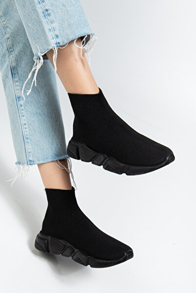 Mirkada Unisex Μαύρες κάλτσες Μοντέλο Πλεκτά χωρίς κορδόνια Αθλητικά παπούτσι...