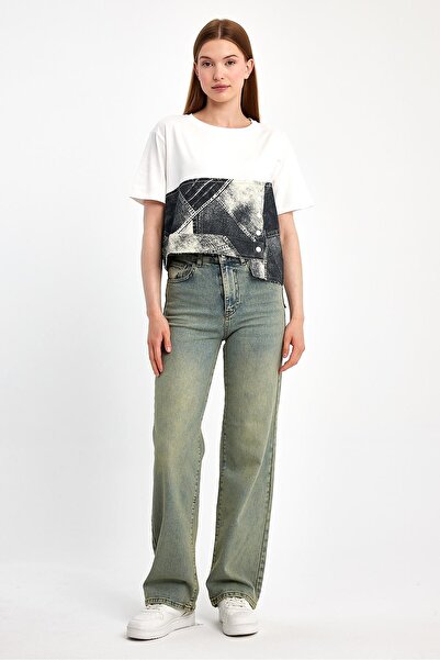 Bebe Denim Parçalı Tişört