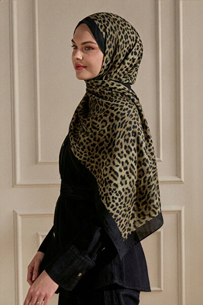 Wega Moda Leopar Desenli Bambi Pamuk Şal – Soft Dokulu Kadın Şal