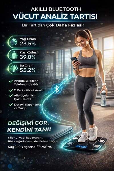 TinyyShop Akıllı Tartı Bluetooth özellikli