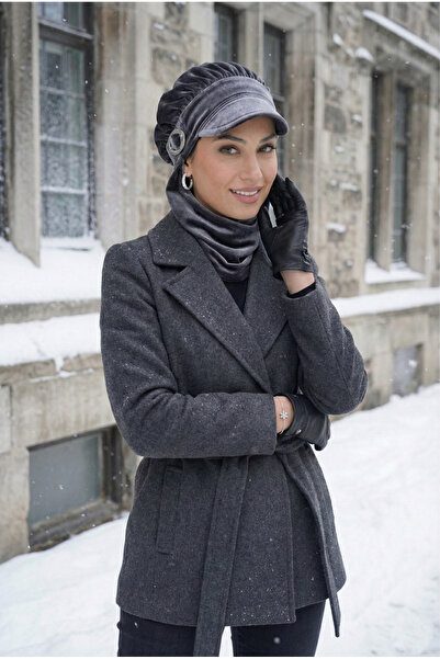 elysianfidan Somot Šešir Sa šalom Sa detaljem kopče Dimljeni gotov turban hid...