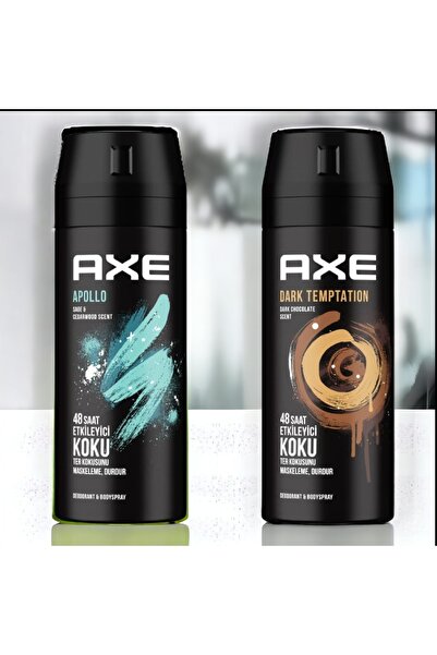 Axe Apollo Erkek Sprey Deodorant 150 Ml+Axe Dark Temptation Erkek Deodorant 1...