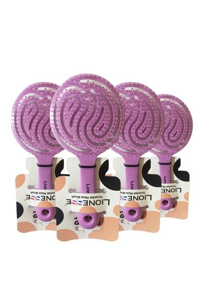 Tarko Perie de păr Lionesse rotundă violet x 4