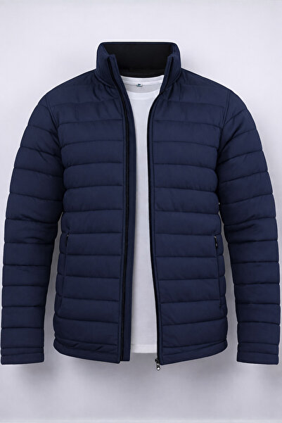 Gameyal Erkek Lacivert Kapitone Astarlı Çift Cepli Şişme Mont