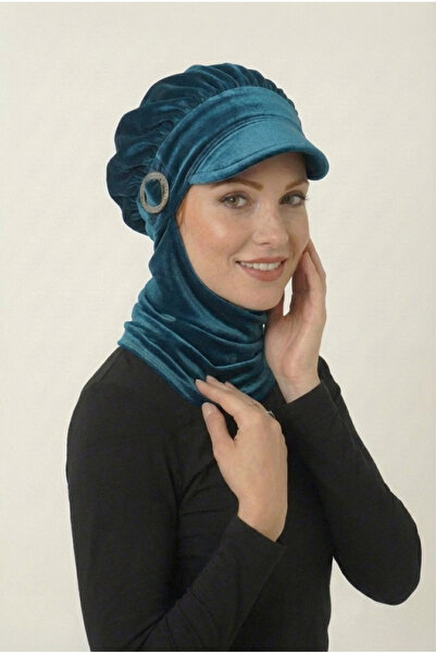 elysianfidan Pălărie din catifea cu detaliu de cataramă, turban pentru femei ...