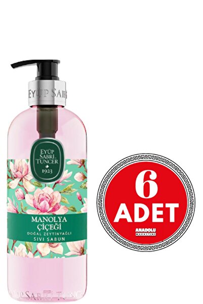 Eyüp Sabri Tuncer Natural Olive Oil Liquid Soap Magnolia Flower 500 ml X 6 Pi...