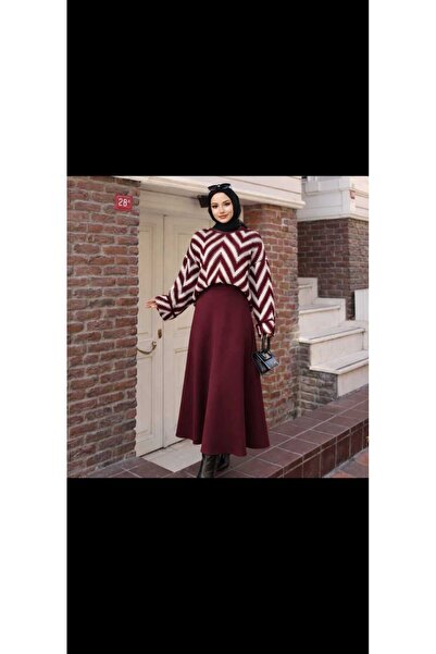 Nursay طقم سترة متعرجة وتنورة سكوبا