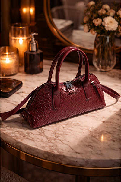 Rimense Kadın Bordo El ve Omuz Çantası