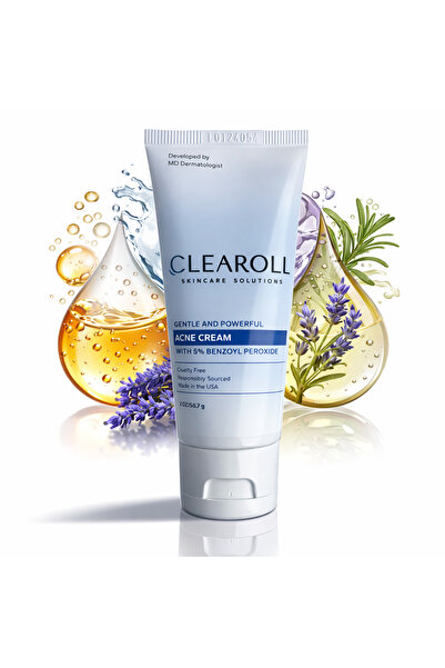 CLEAROLL Cremă anti-acnee cu peroxid benzoil 5%, reduce coșurile, inflamația,...