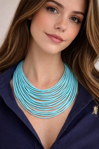 Kutcha Accessories Bebe Mavisi Çoklu Görünüm Dekolte Kolye