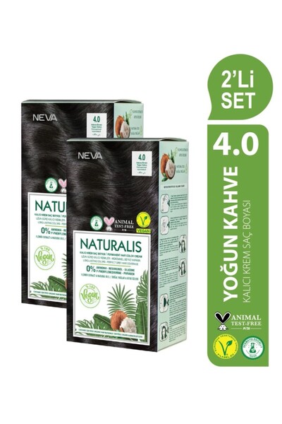 NEVA NATURALIS Amonyaksız 2'Lİ SET 4.0 YOĞUN KAHVE Kalıcı Krem Saç Boyası Set...