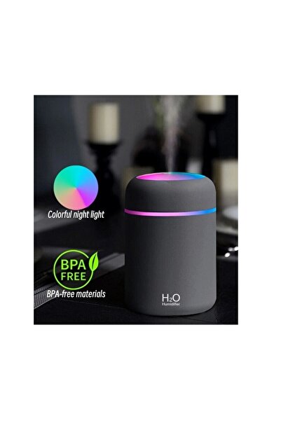 OEM Umidificator cu aromaterapie și lumină de noapte, LED, negru, USB, 11,9x7...