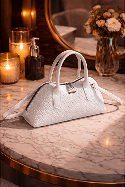 Rimense Kadın Beyaz El ve Omuz Çantası