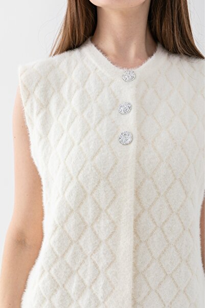 Butik Kadın yumoş baklava desenli yelek