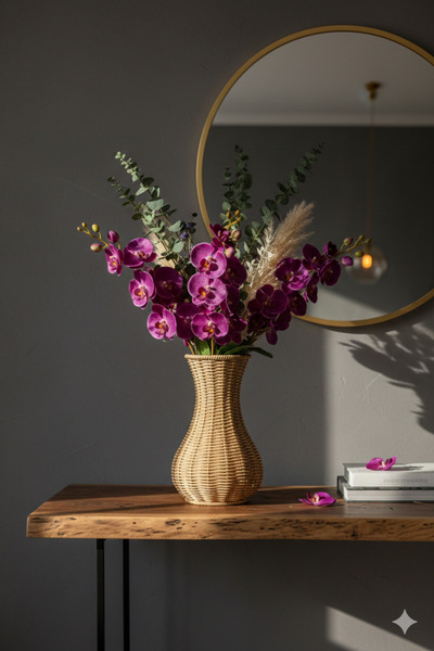 Funny Life Doğal Rattan Dekoratif Vazo - Dekoratif obje