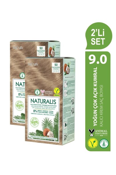 NEVA NATURALIS Amonyaksız 2'Lİ SET 9.0 YOĞUN ÇOK AÇIK KUMRAL Kalıcı Krem Saç ...
