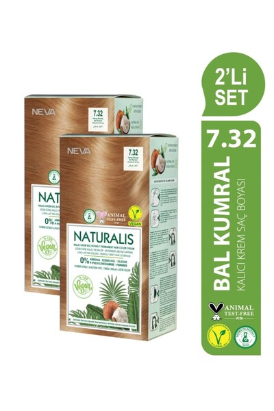NEVA NATURALIS Amonyaksız 2'Lİ SET 7.32 BAL KUMRAL Kalıcı Krem Saç Boyası Set...