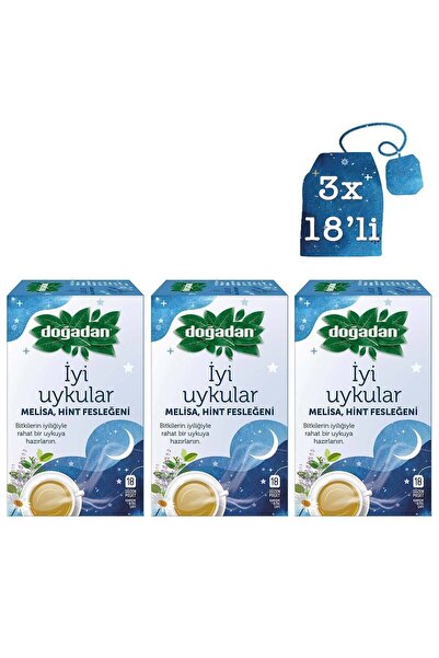 Doğadan Iyi Uykular Çayı Melisa Hint Fesleğeni Bardak Poşet 18'li X3 Adet
