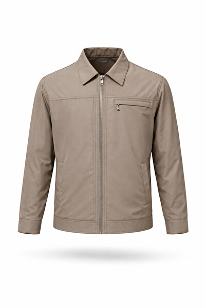 REGOS Men's Mink Oversize Classic Collar Thin Summer Seasonal Coat