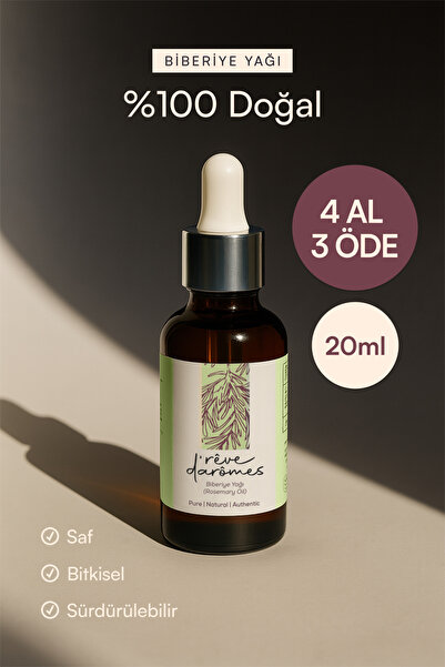 Rêve d’Arômes %100 Doğal Saç Güçlendirici & Canlandırıcı Biberiye Yağı – 20 ml