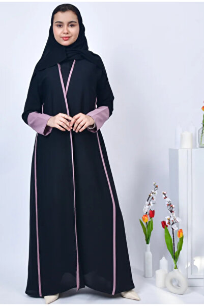 Abay-ti A black abaya with purple trim… luxury with a bold and sophisticated ...