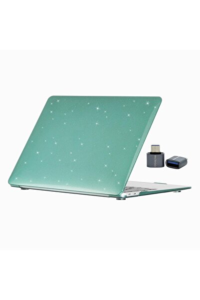Hype Store MacBook Air 13 inç M1 Kılıf, Simli Kristal Parlak Şeffaf Kapak, A2...