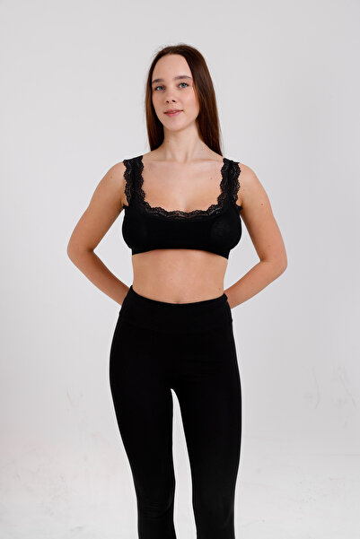 Genel Markalar Kadın Pamuklu Bambu Dantelli Içi Pedli Toparlayıcı Rahat Yarım...